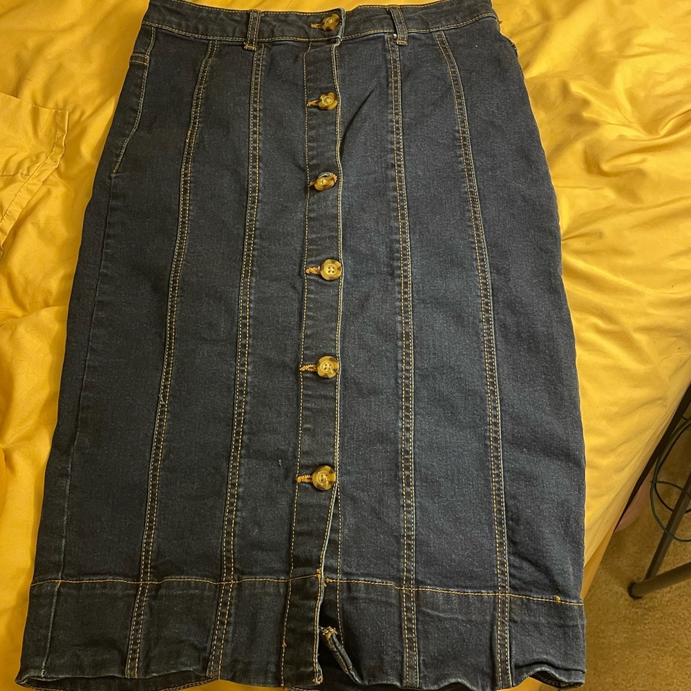 Brave Soul kelby denim midi skirt